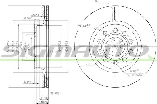 SIGMAUTO DBB223V - Disque de frein cwaw.fr