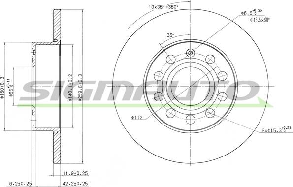 SIGMAUTO DBB276S - Disque de frein cwaw.fr