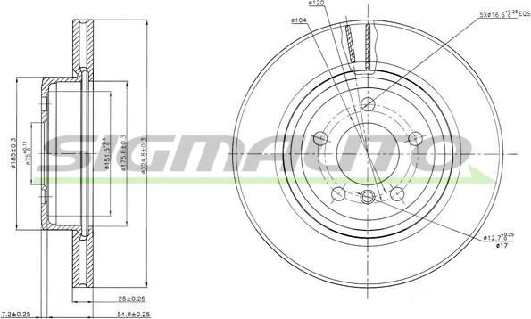 SIGMAUTO DBB271V - Disque de frein cwaw.fr