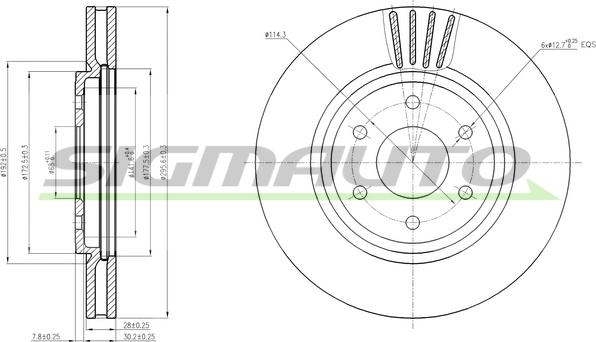 SIGMAUTO DBB761V - Disque de frein cwaw.fr