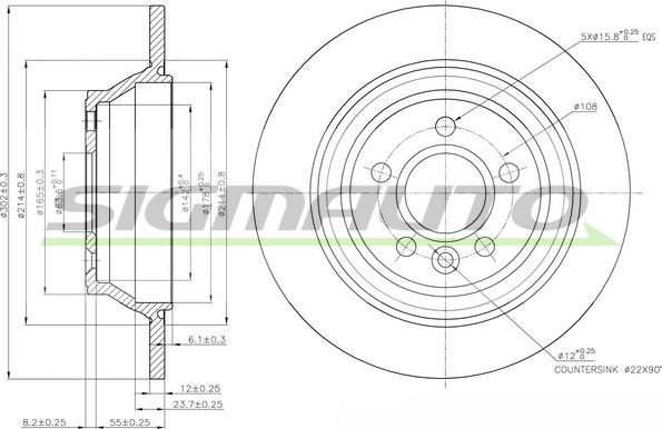 SIGMAUTO DBB719S - Disque de frein cwaw.fr