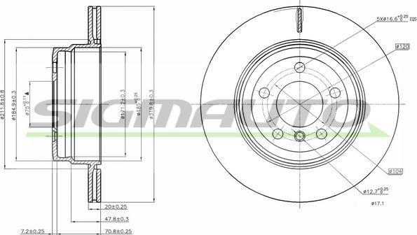 SIGMAUTO DBB715V - Disque de frein cwaw.fr