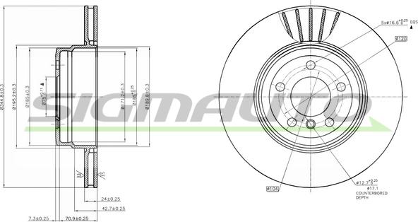 SIGMAUTO DBB716V - Disque de frein cwaw.fr