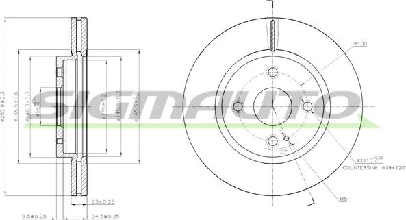 SIGMAUTO DBB738V - Disque de frein cwaw.fr