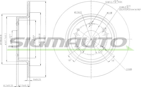 SIGMAUTO DBB776S - Disque de frein cwaw.fr