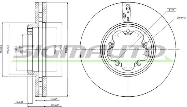 SIGMAUTO DBC469V - Disque de frein cwaw.fr