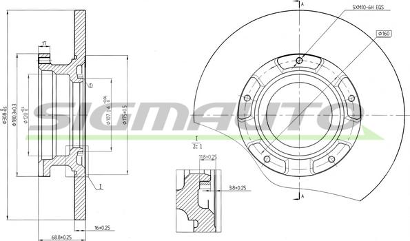 SIGMAUTO DBC471S - Disque de frein cwaw.fr