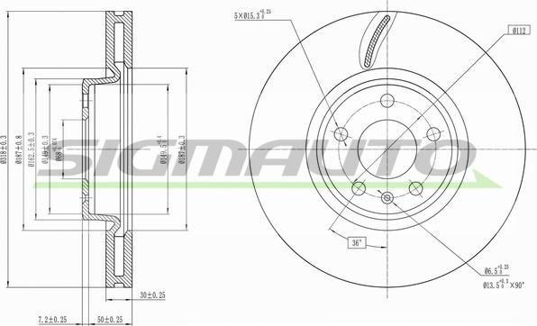 SIGMAUTO DBC596V - Disque de frein cwaw.fr