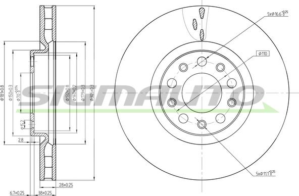 SIGMAUTO DBC555V - Disque de frein cwaw.fr