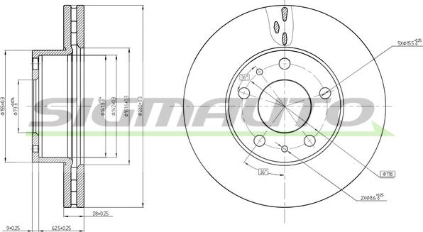 SIGMAUTO DBC659V - Disque de frein cwaw.fr