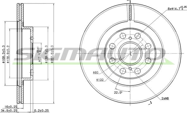 SIGMAUTO DBC658V - Disque de frein cwaw.fr