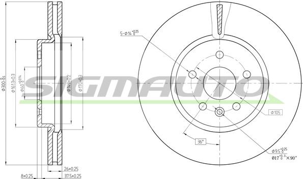 SIGMAUTO DBC684V - Disque de frein cwaw.fr