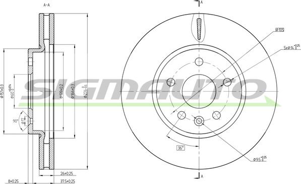 SIGMAUTO DBC685V - Disque de frein cwaw.fr