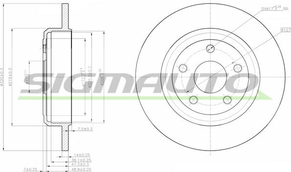 SIGMAUTO DBC096S - Disque de frein cwaw.fr