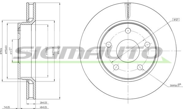 SIGMAUTO DBC098V - Disque de frein cwaw.fr