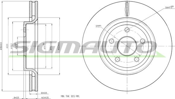 SIGMAUTO DBC097V - Disque de frein cwaw.fr