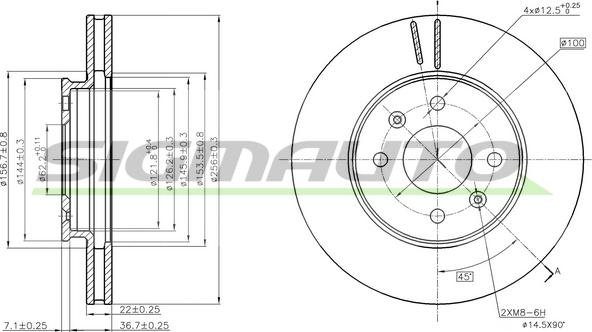 SIGMAUTO DBC089V - Disque de frein cwaw.fr