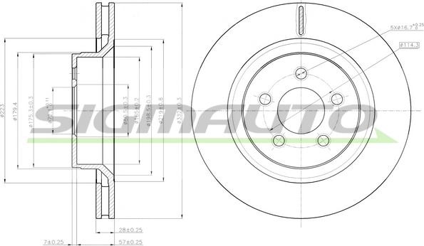 SIGMAUTO DBC145V - Disque de frein cwaw.fr