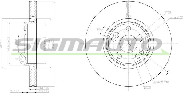 SIGMAUTO DBC152V - Disque de frein cwaw.fr