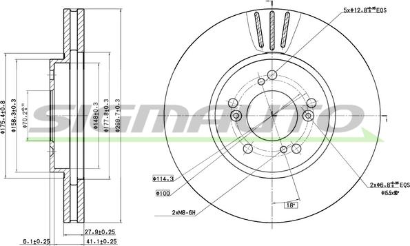 SIGMAUTO DBC175V - Disque de frein cwaw.fr