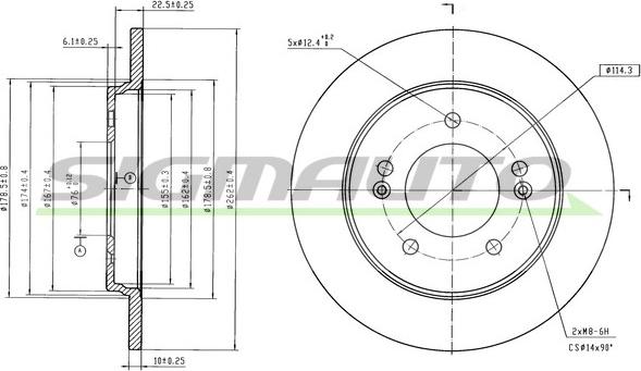 SIGMAUTO DBC848V - Disque de frein cwaw.fr