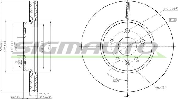 SIGMAUTO DBC385V - Disque de frein cwaw.fr