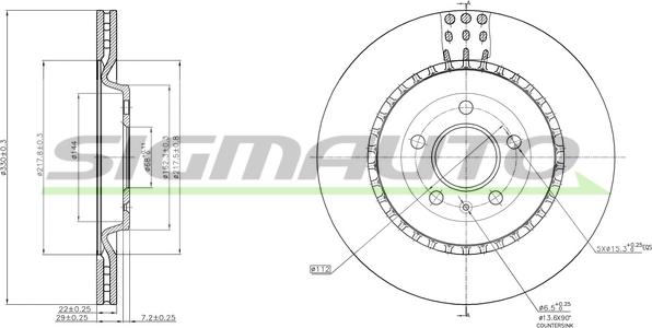 SIGMAUTO DBC383V - Disque de frein cwaw.fr