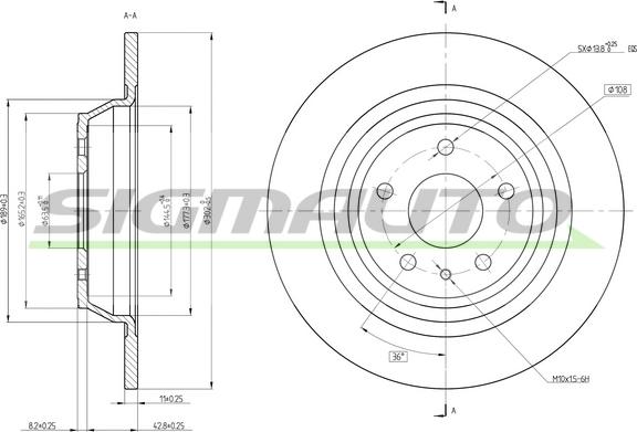 SIGMAUTO DBC338S - Disque de frein cwaw.fr