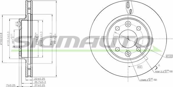 SIGMAUTO DBC327V - Disque de frein cwaw.fr