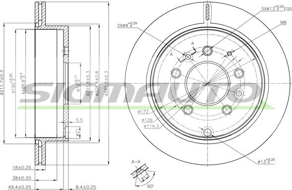 SIGMAUTO DBC261V - Disque de frein cwaw.fr