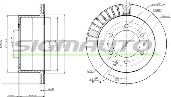 SIGMAUTO DBC215V - Disque de frein cwaw.fr