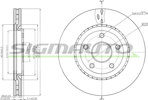 SIGMAUTO DBC216V - Disque de frein cwaw.fr