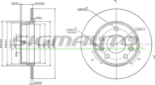 SIGMAUTO DBD045S - Disque de frein cwaw.fr