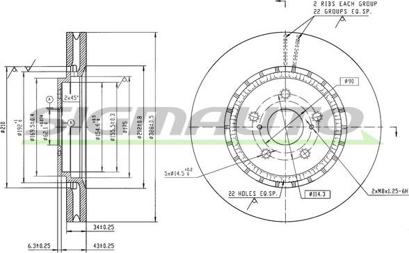 SIGMAUTO DBD063V - Disque de frein cwaw.fr