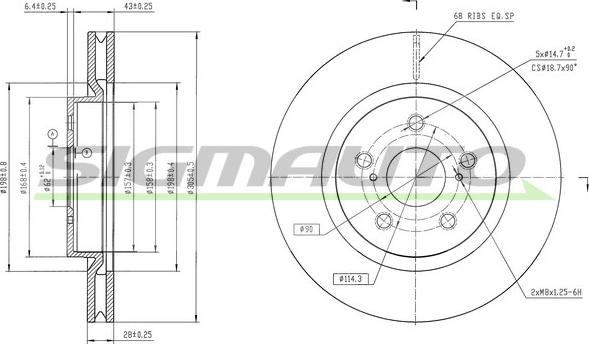 SIGMAUTO DBD062V - Disque de frein cwaw.fr