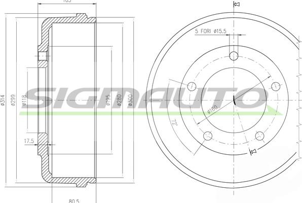 SIGMAUTO DR5646 - Tambour de frein cwaw.fr