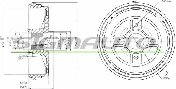 SIGMAUTO DR5665 - Tambour de frein cwaw.fr