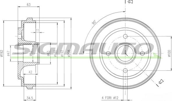 SIGMAUTO DR5602 - Tambour de frein cwaw.fr