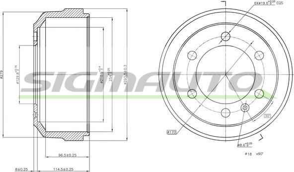 SIGMAUTO DR5083 - Tambour de frein cwaw.fr