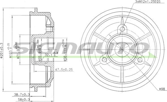 SIGMAUTO DR5024 - Tambour de frein cwaw.fr