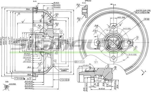 SIGMAUTO DR5139 - Tambour de frein cwaw.fr