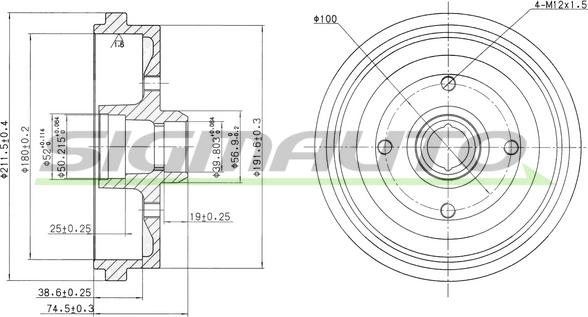 SIGMAUTO DR5226 - Tambour de frein cwaw.fr