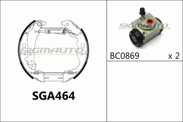 SIGMAUTO SGA464 - Jeu de mâchoires de frein cwaw.fr