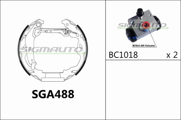 SIGMAUTO SGA488 - Jeu de mâchoires de frein cwaw.fr