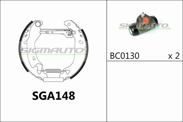 SIGMAUTO SGA148 - Jeu de mâchoires de frein cwaw.fr