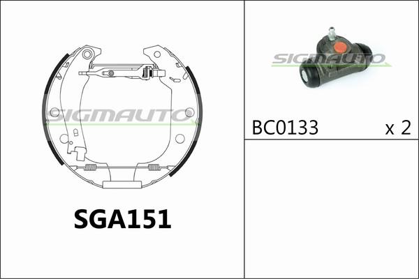 SIGMAUTO SGA151 - Jeu de mâchoires de frein cwaw.fr