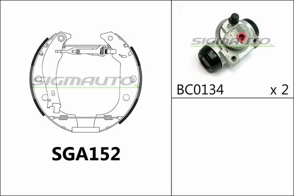 SIGMAUTO SGA152 - Jeu de mâchoires de frein cwaw.fr