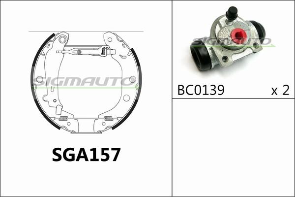 SIGMAUTO SGA157 - Jeu de mâchoires de frein cwaw.fr