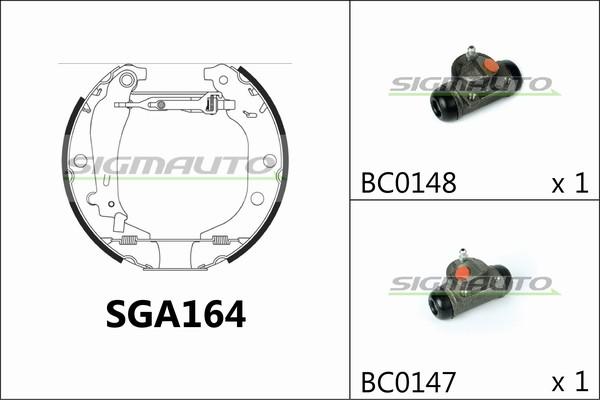 SIGMAUTO SGA164 - Jeu de mâchoires de frein cwaw.fr