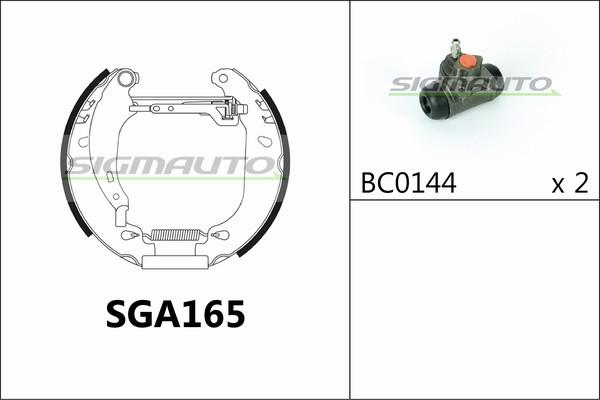 SIGMAUTO SGA165 - Jeu de mâchoires de frein cwaw.fr